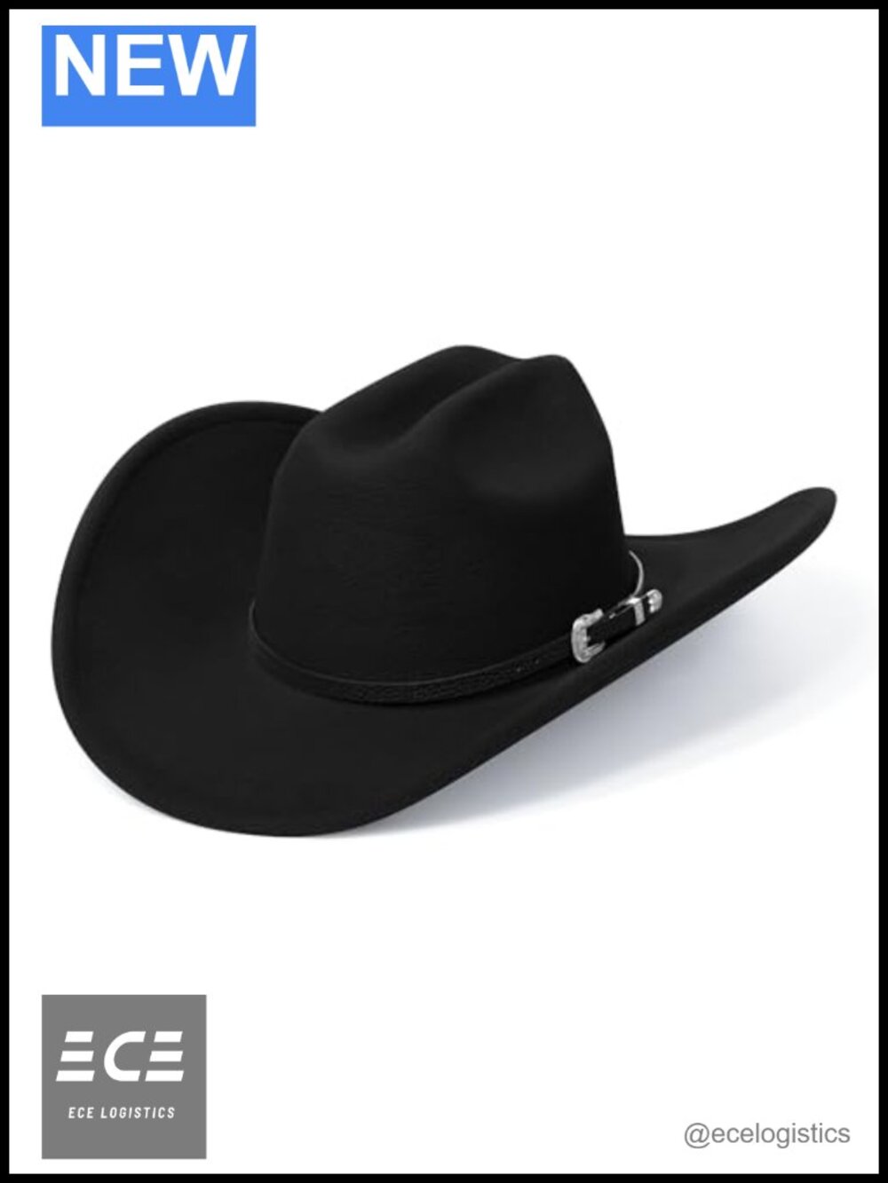 Unisex Wide Brim Felt Western Cowboy Hat Adjustable Adult Fits
